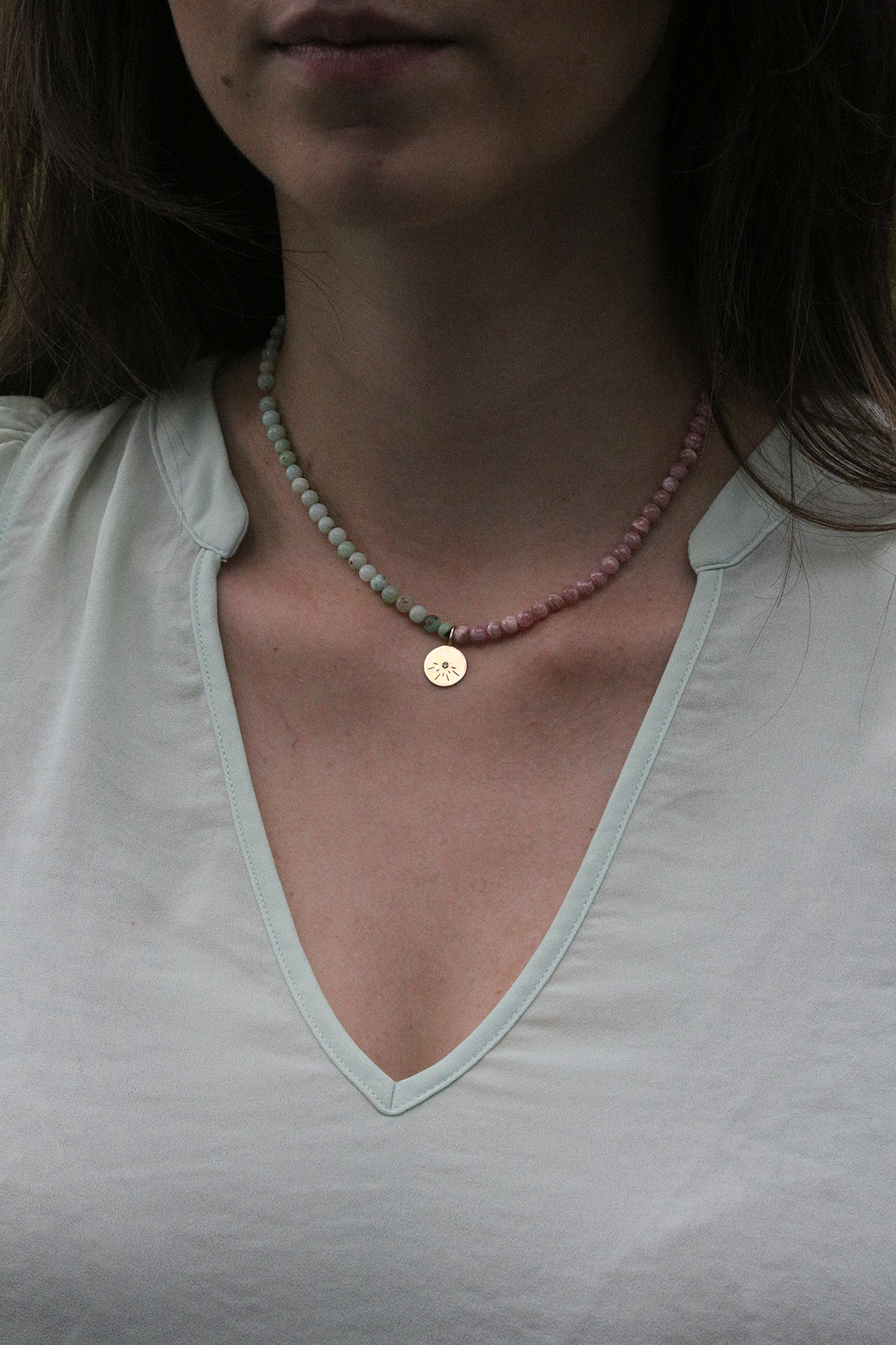 Delicia Beaded Necklace with Follow The Sun Charm