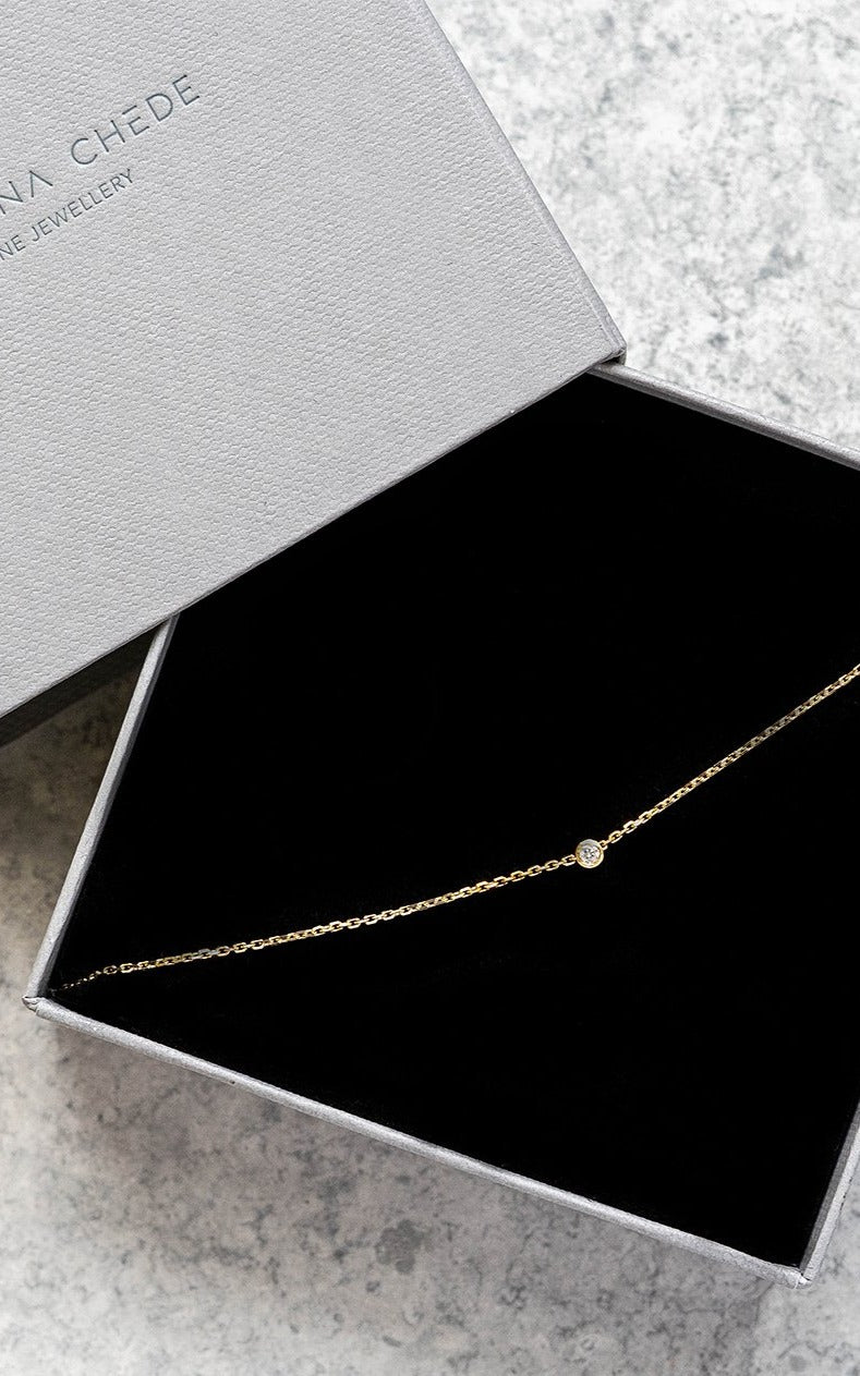 Éclair 18ct Gold Chain Bracelet with Diamond - Adriana Chede Jewellery