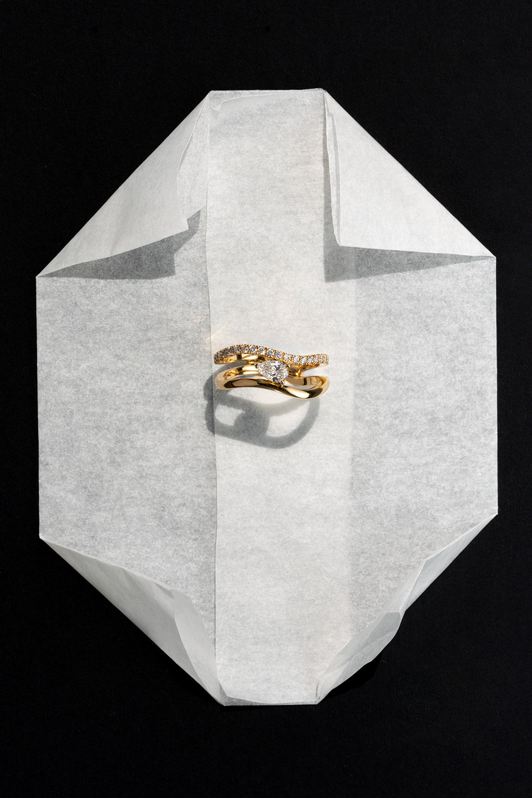 Alcyone Ring with Pear Cut Diamond