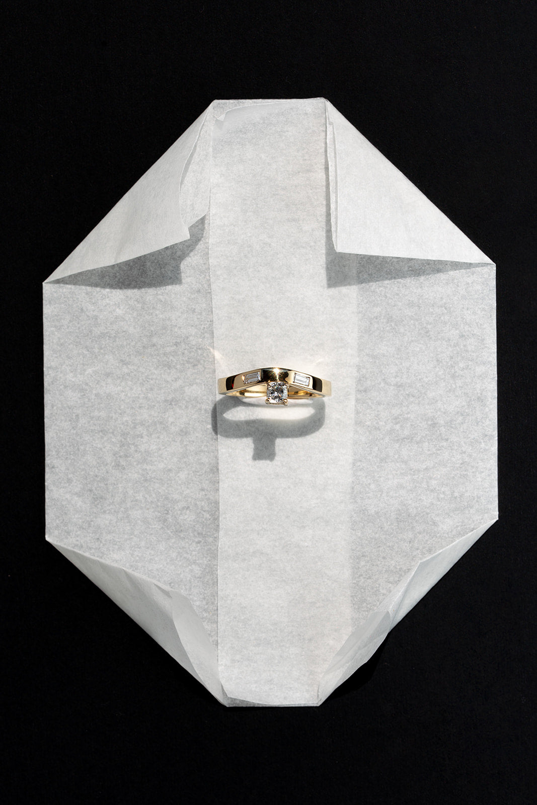 Asterope Ring with Cushion Cut Diamond