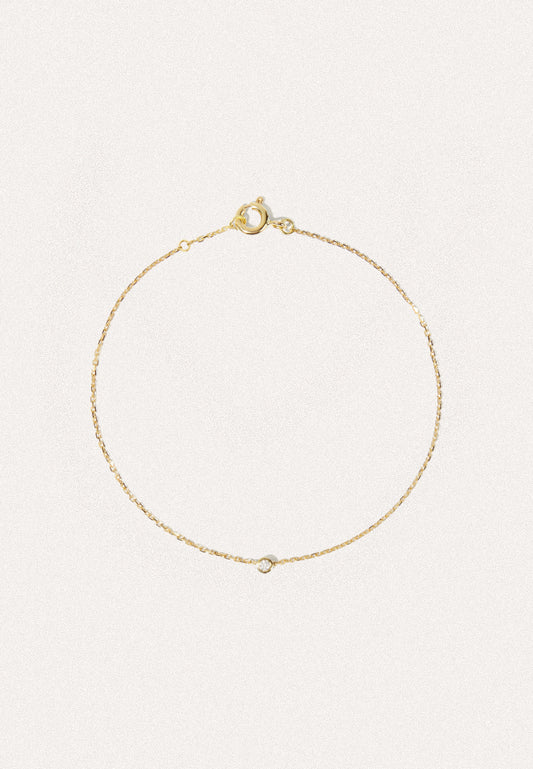 Éclair 18ct Gold Chain Bracelet with Diamond - Adriana Chede Jewellery