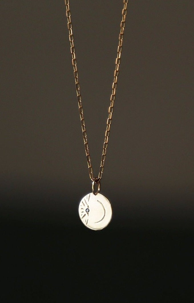 Stars and moon pendant solid gold - Adriana Chede Jewellery