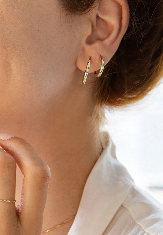 9ct Gold Creole Hoops - Adriana Chede Fine Jewellery London